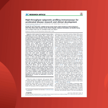 High-throughput epigenetic profiling immunoassays for accelerated disease research and clinical development 2