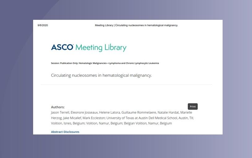 ASCO 2020 NHL Circulating nucleosomes featured